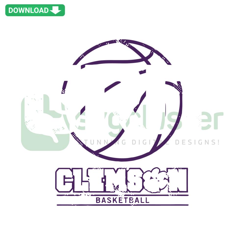 Clemson Basketball Grit SVG Design, NCAA Team SVG Download, Unique Creative Sports Art, Digital File for Cricut or Silhouette