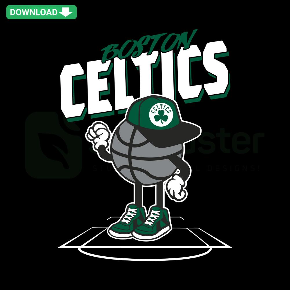 Boston Celtics Playing Baseball SVG: Green Boston Celtics logo on a baseball background, ideal for Cricut digital crafting.