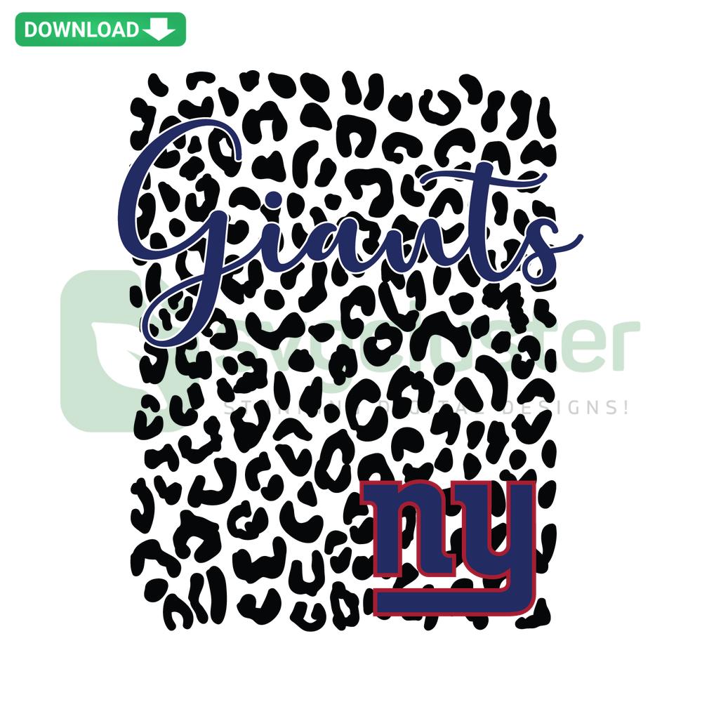 New York Giants Leopard Print SVG, Instant Download, Sports Team Design, Football Spirit Graphics, Wild Animal Pattern