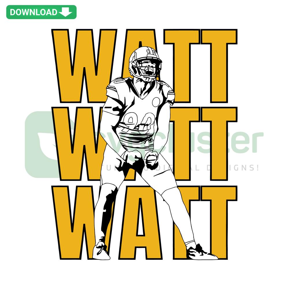 Trent Jordan Watt Pittsburgh Steelers Player SVG, High-Quality Design, Football Player Silhouette, TJ Watt SVG File, NFL Graphic.