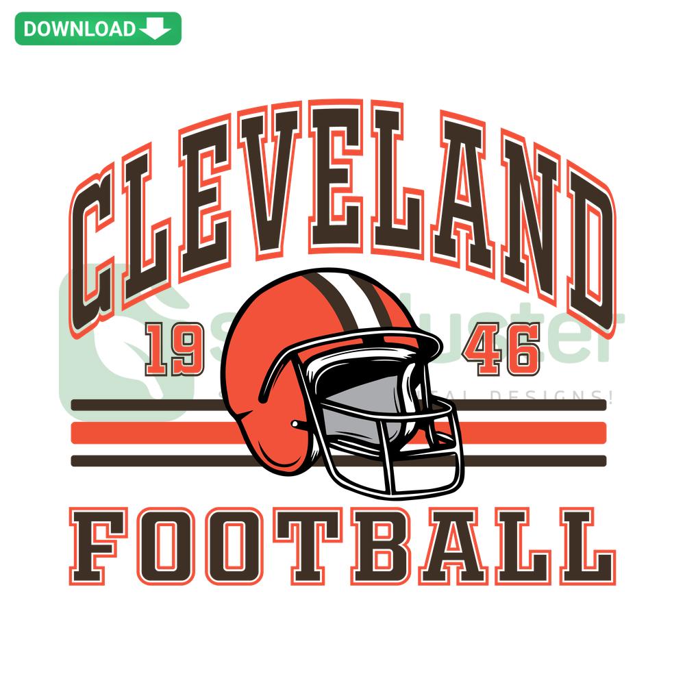 Cleveland 1946 Football SVG, vintage team helmet design, retro printable digital download, perfect for sports crafts & projects.