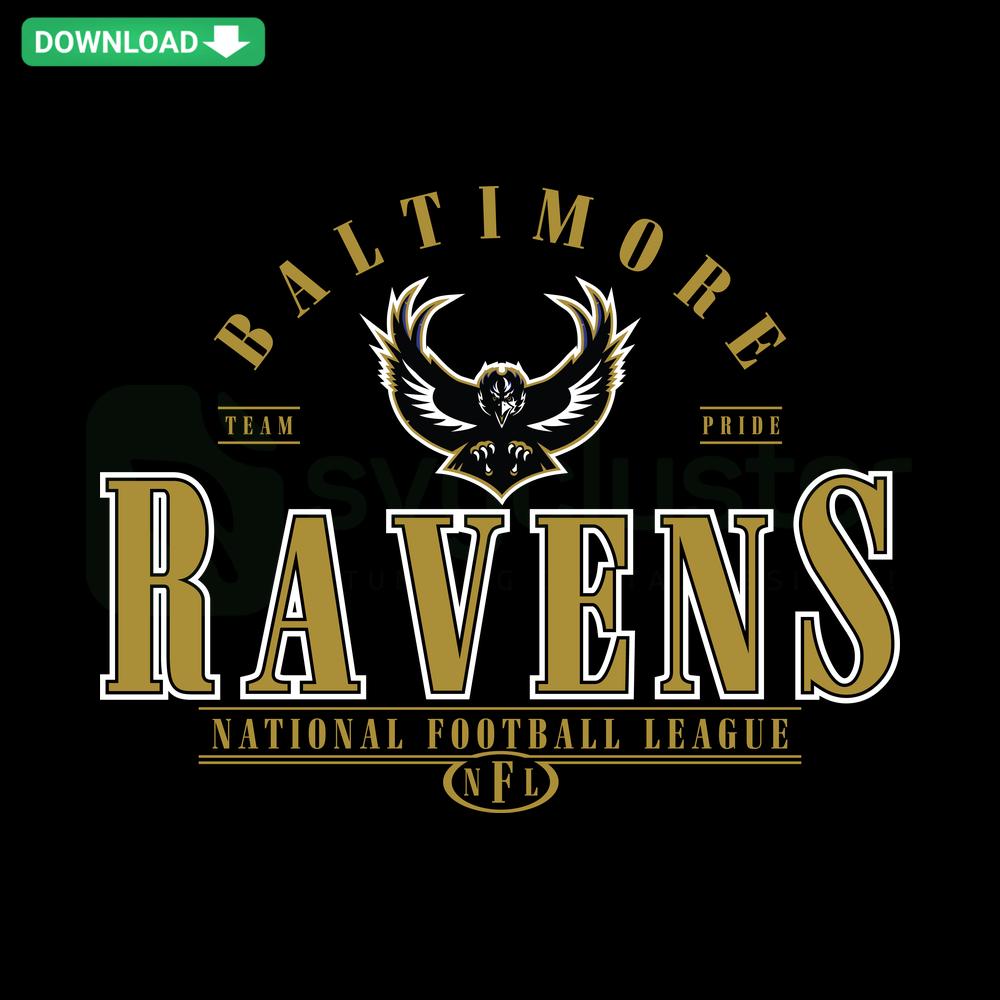 Vintage Baltimore Ravens Football SVG Design, Digital Download for Designers, Football Art, Ravens SVG Resources, Editable File