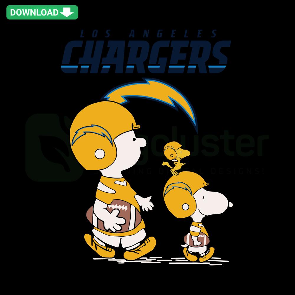 Snoopy wearing Los Angeles Chargers gear SVG, perfect for T-shirts; Peanuts cartoon character with team logo, digital file.