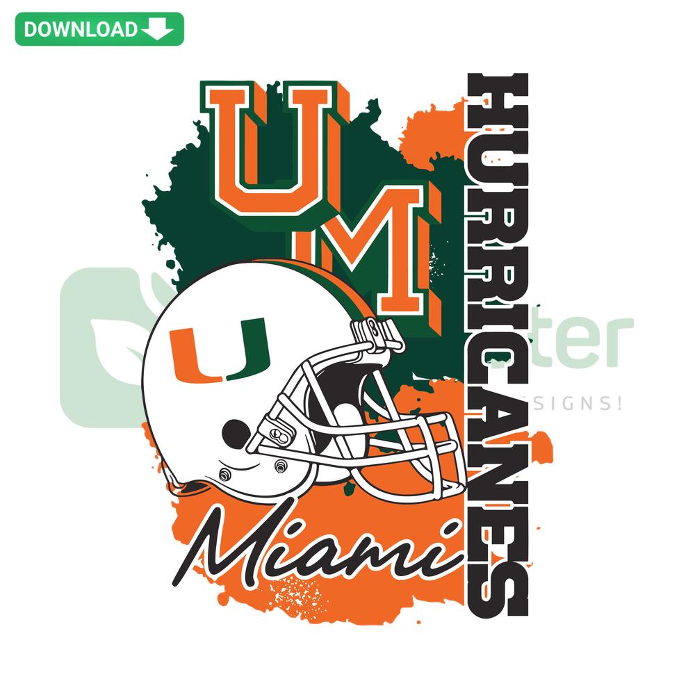 Miami Hurricanes Helmet SVG, NCAA Digital Download, Designer-Friendly, University Sports Logo, Instant File, Vector Graphic