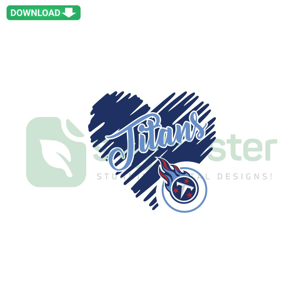 Tennessee Titans Heart SVG vector, blue heart with Titans logo, digital download, NFL team graphics, instant download.