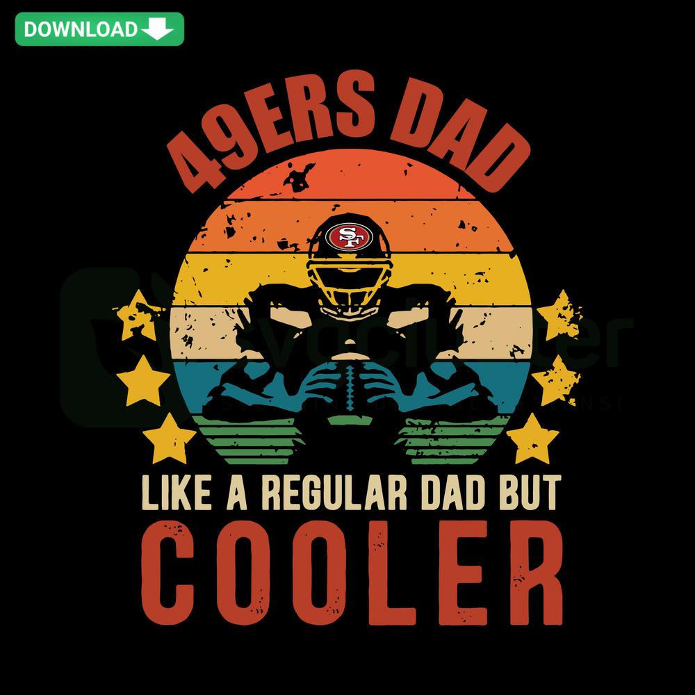 49ers Dad Text Design in Red and Gold SVG, Editable for Cricut, Football-Themed DIY, Cool Dad Gift, Sports Fan Craft File