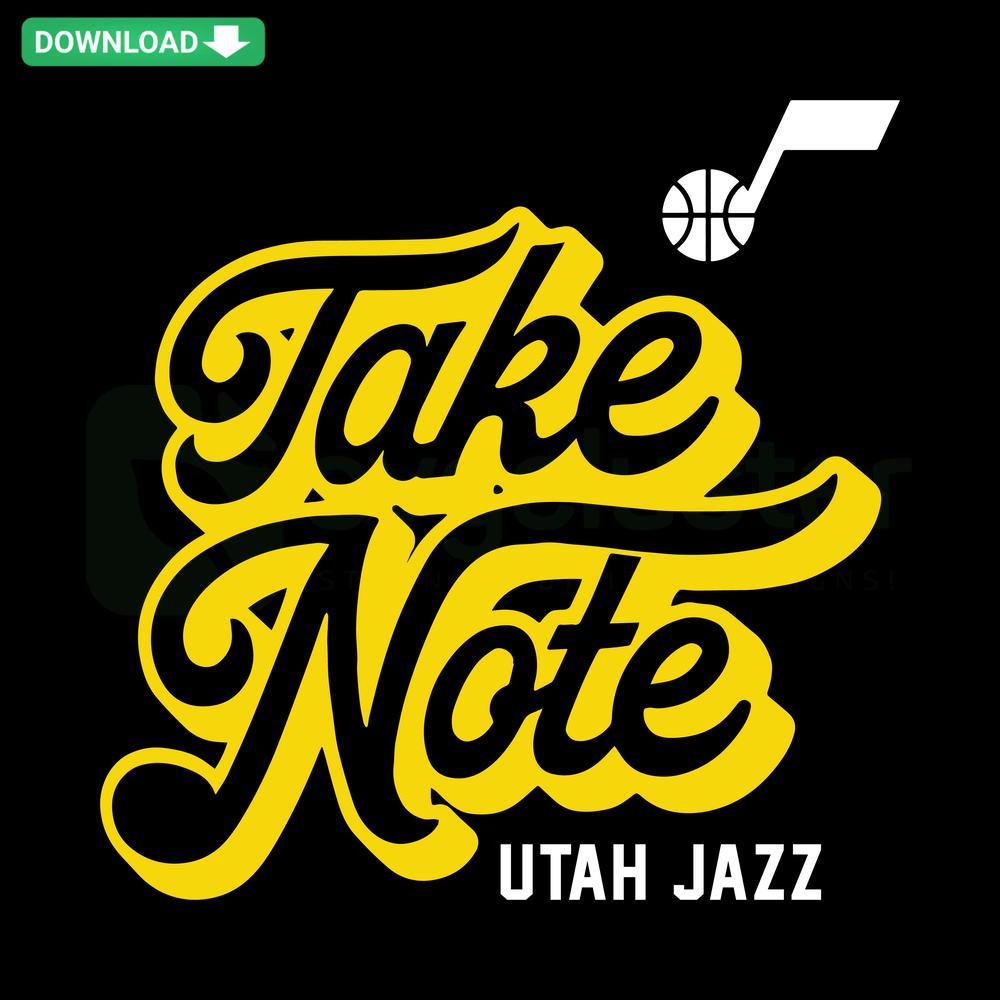 Utah Jazz Take Note SVG, NBA Basketball Logo, Cricut Ready Files, Digital Download, Sports Team Design