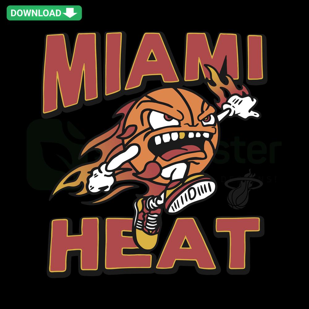 Miami Heat NBA team logo SVG, perfect for Cricut crafts; digital download with basketball design elements, ideal for sports fans.