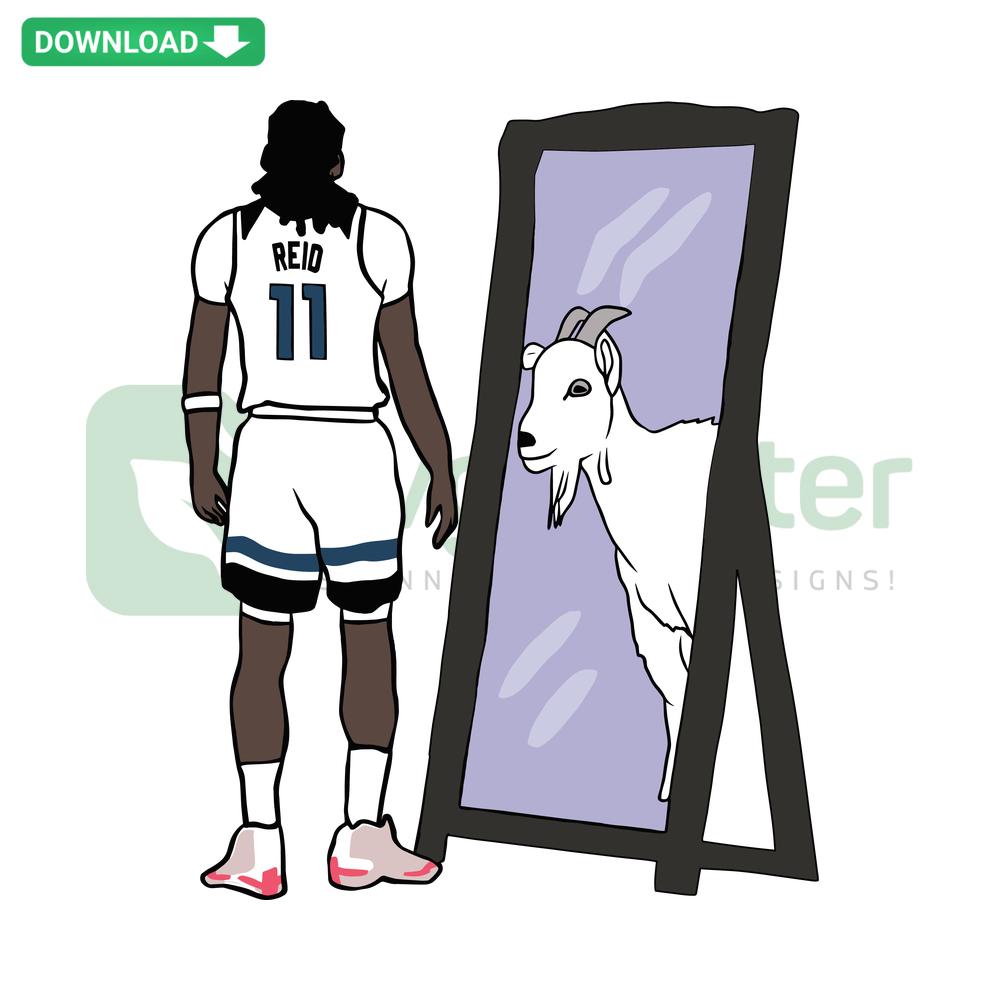 Naz Reid Mirror GOAT SVG, Minnesota Timberwolves Logo, Editable Basketball Design, Digital Cut Files