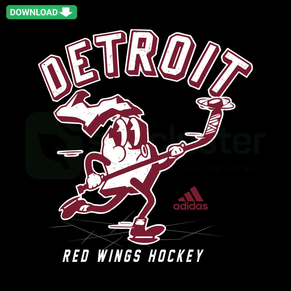 Detroit Red Wings Comedy SVG: Humorous hockey motif, SVG digital download, printable files for crafting, Detroit logo parody.