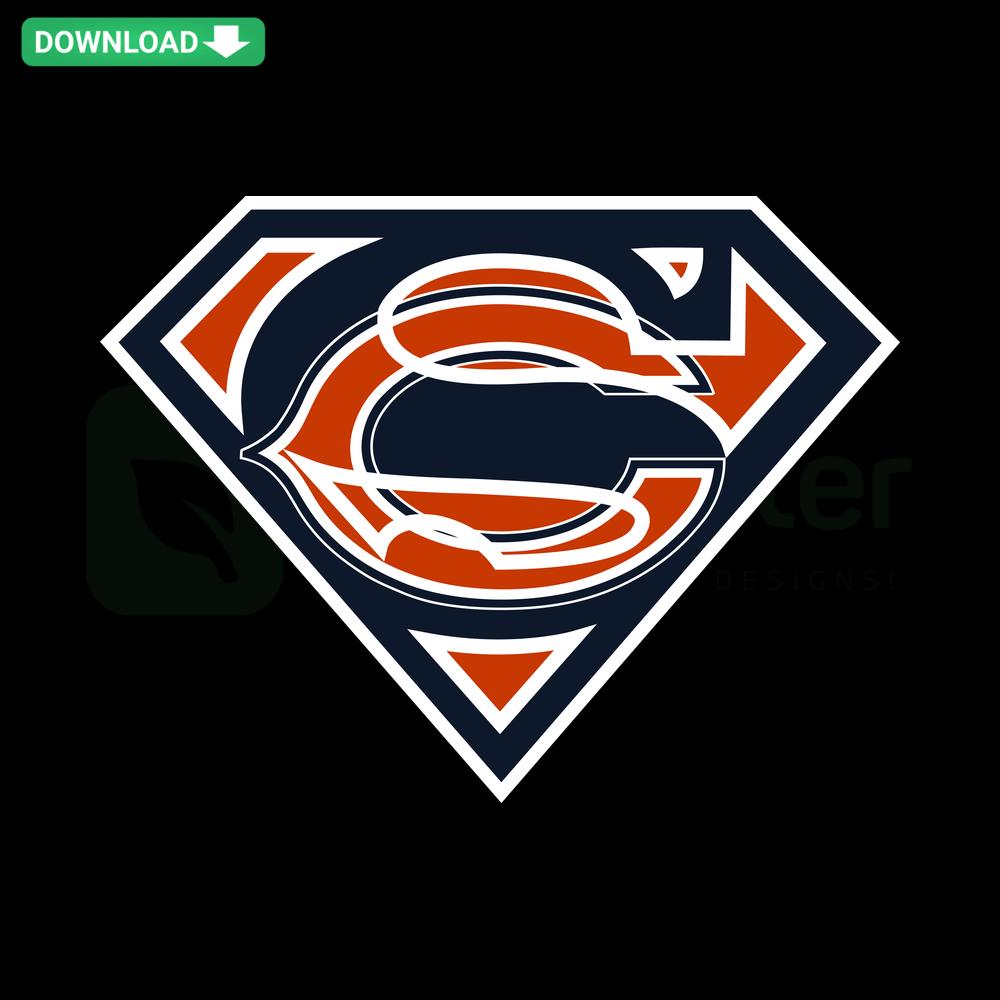 Superman Chicago Bears SVG Design: Iconic Superhero with Bears Logo for Cricut Crafts, SVGCluster Digital Download