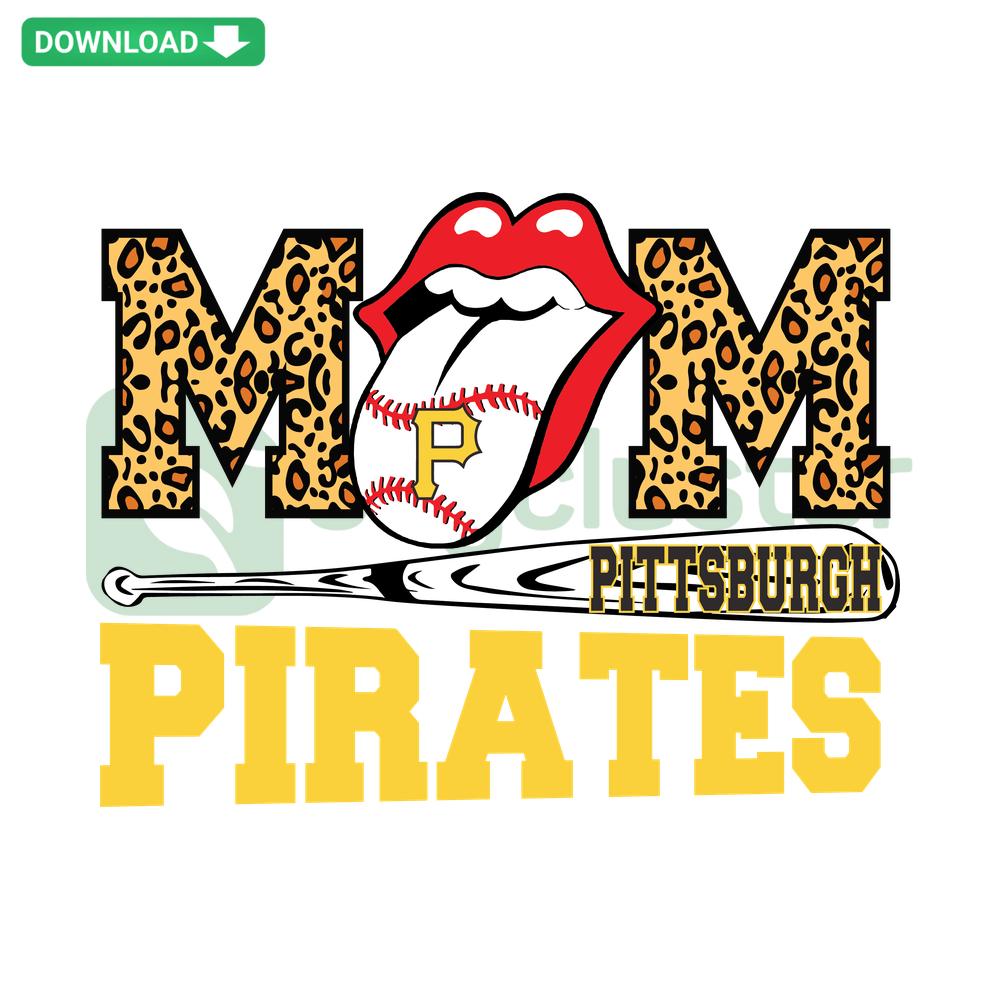 Pittsburgh Pirates Mom SVG: Elegant baseball-themed graphic, perfect for mother's crafts and apparel, instant digital download.