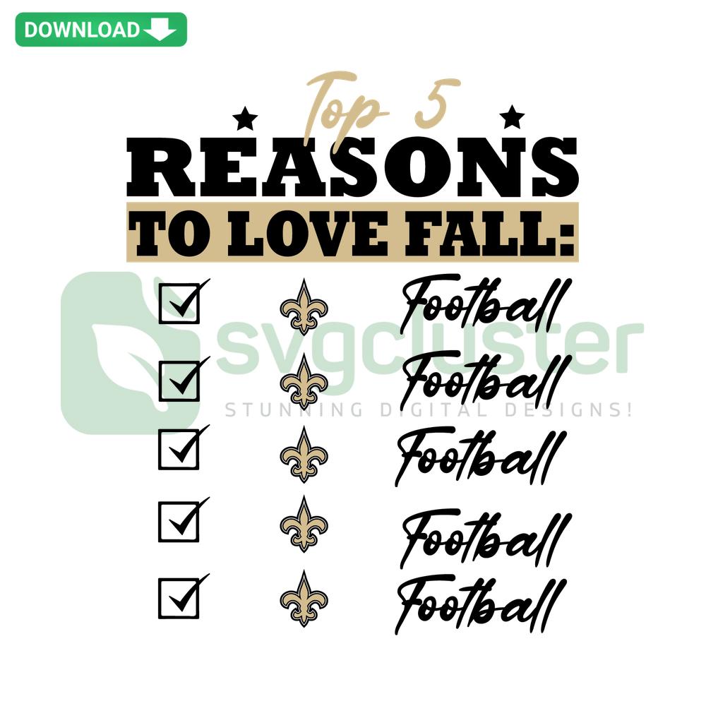 New Orleans Saints SVG Design: Top 5 Reasons to Love Fall - Perfect for crafting projects, football fan gear, and seasonal decor.