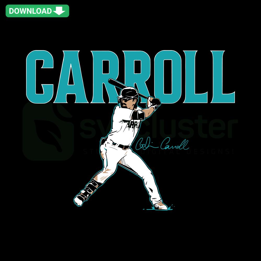 Corbin Carroll Arizona Diamondbacks Swing SVG, SVG Cut File: Baseball Player, Slugger Swing, Sports Design, Cricut
