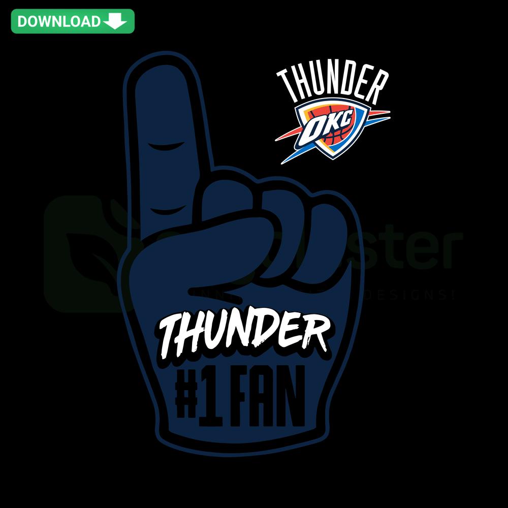 Oklahoma City Thunder Basketball Hand SVG featuring team logo, available for download. Perfect for sports designs and crafts.