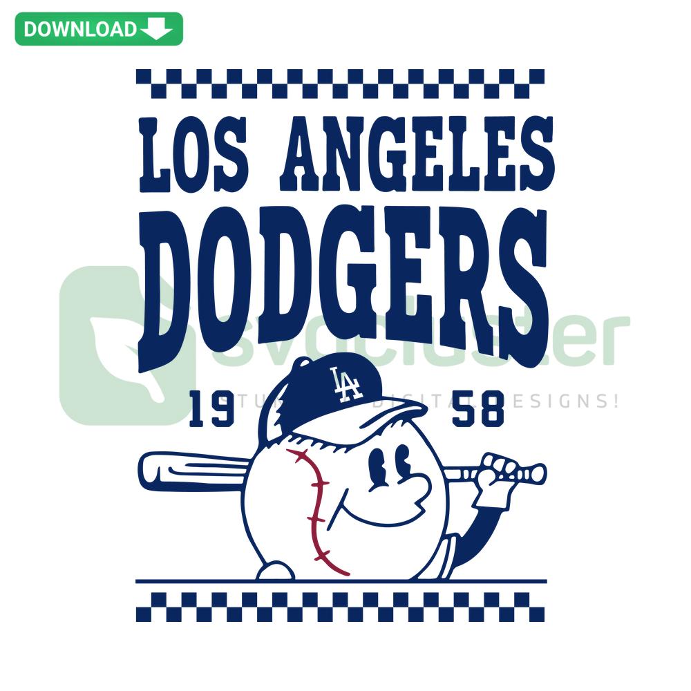Humorous Los Angeles Dodgers Baseball SVG Digital Download - Downloadable Vector Graphic Featuring Dodgers-Themed Cartoon Elements