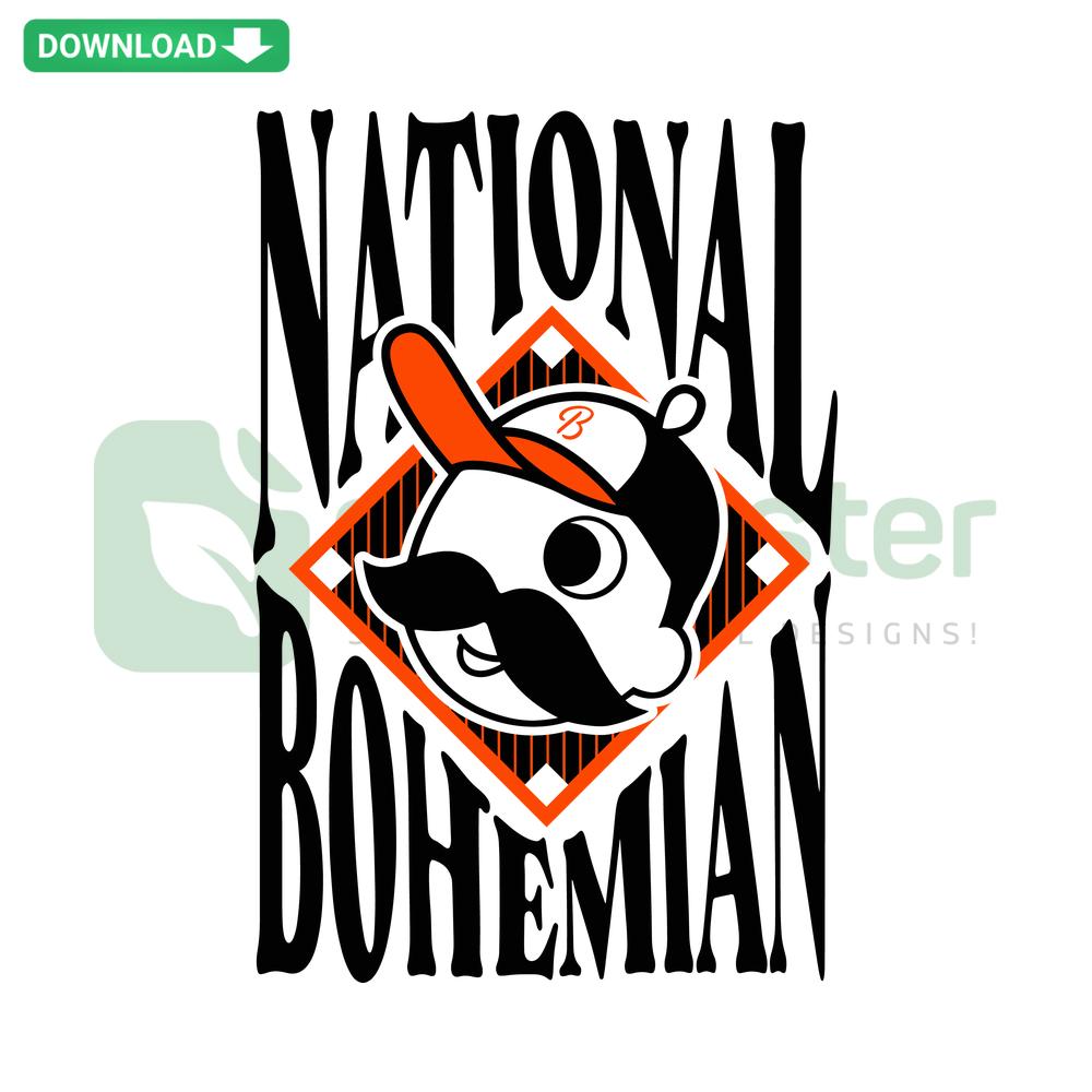 National Bohemian Head Baltimore Orioles SVG, vibrant home decor design, featuring iconic beer logo fused with team elements.