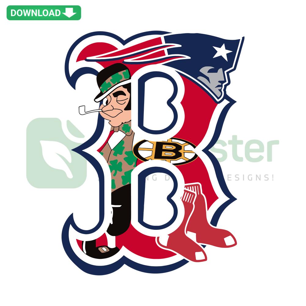 Boston Sports City Of Champions SVG, featuring iconic Boston sports emblems for Cricut, Silhouette digital craft download.
