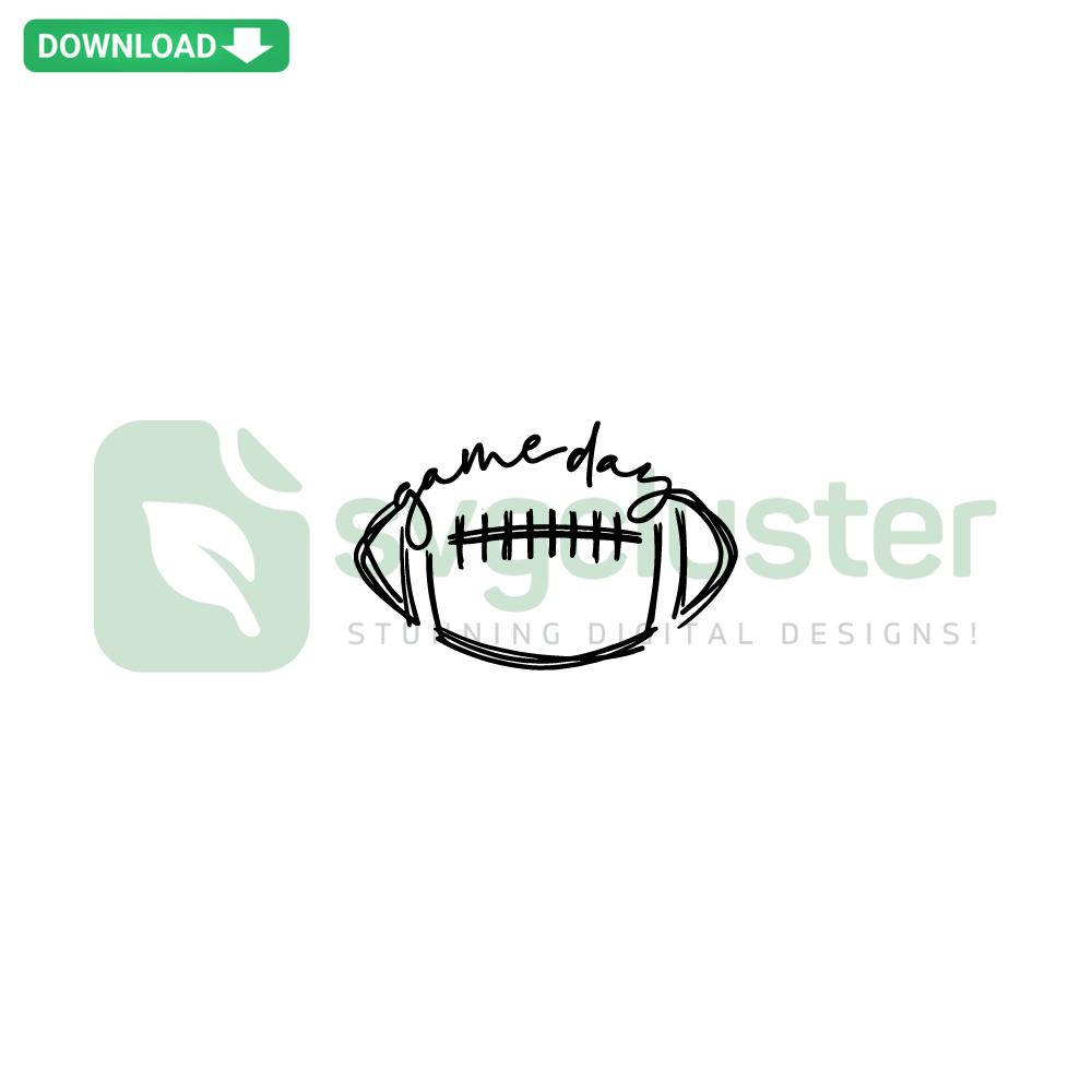 Game Day Football SVG design with football and text, ideal for Cricut & Silhouette crafts, digital download, sports-themed project.