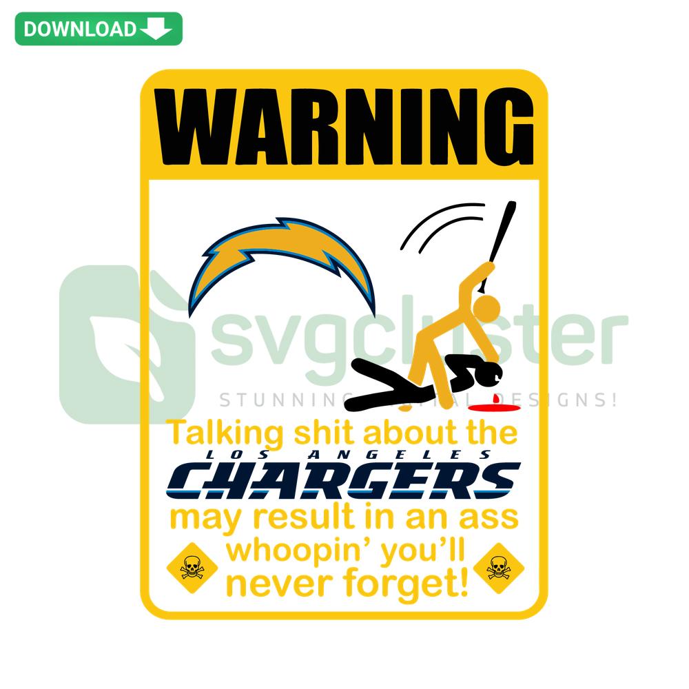 Funny Warning Los Angeles Chargers SVG, high-resolution humorous football-themed design, ideal for digital crafting.