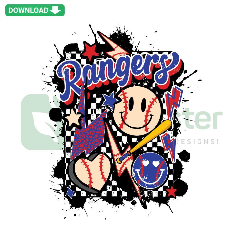 Retro Rangers Baseball SVG, Cricut Digital Design featuring vintage-style Texas Rangers logo and elements for designers.