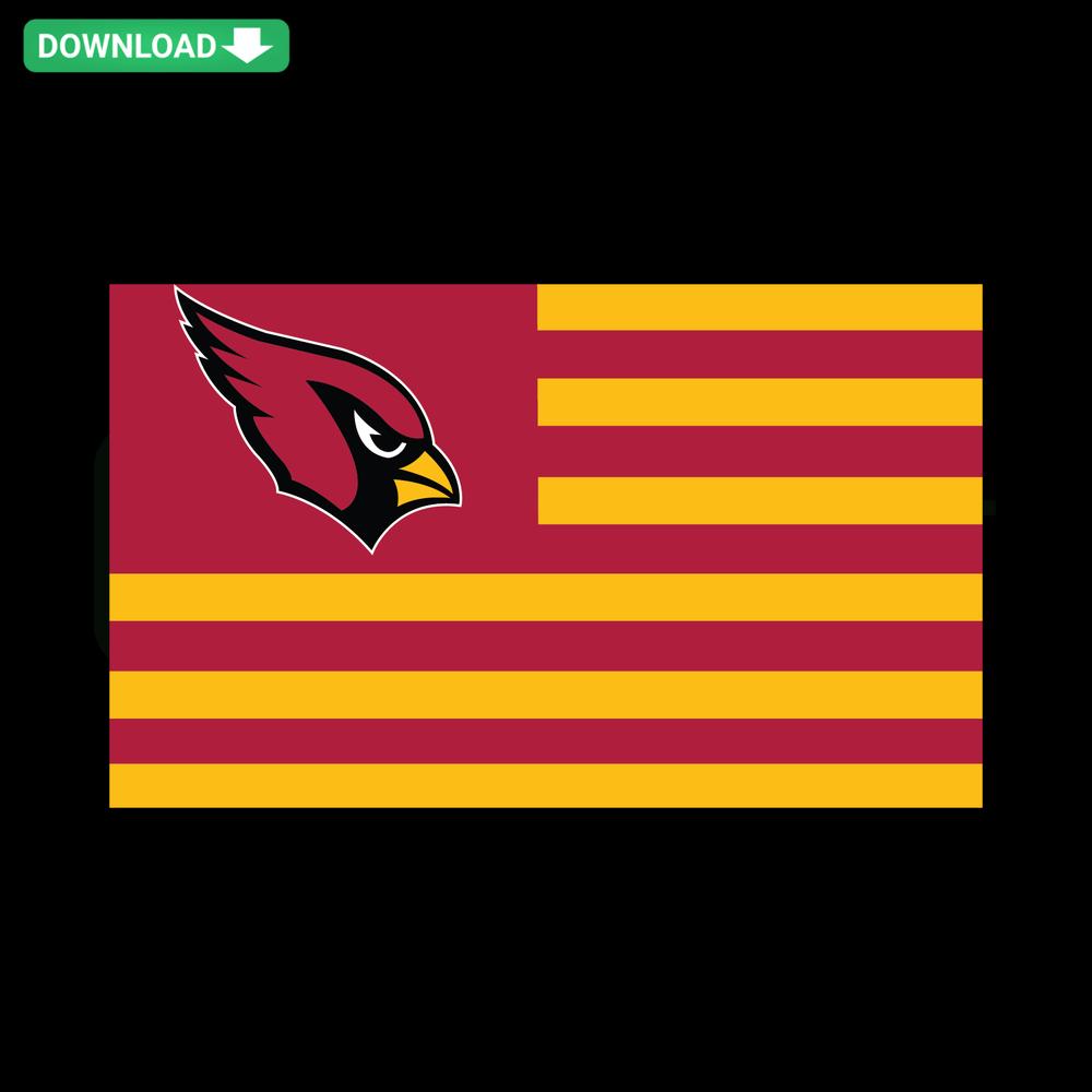 Arizona Cardinals flag SVG design for Cricut, editable digital download, sports team logo, red and black theme.