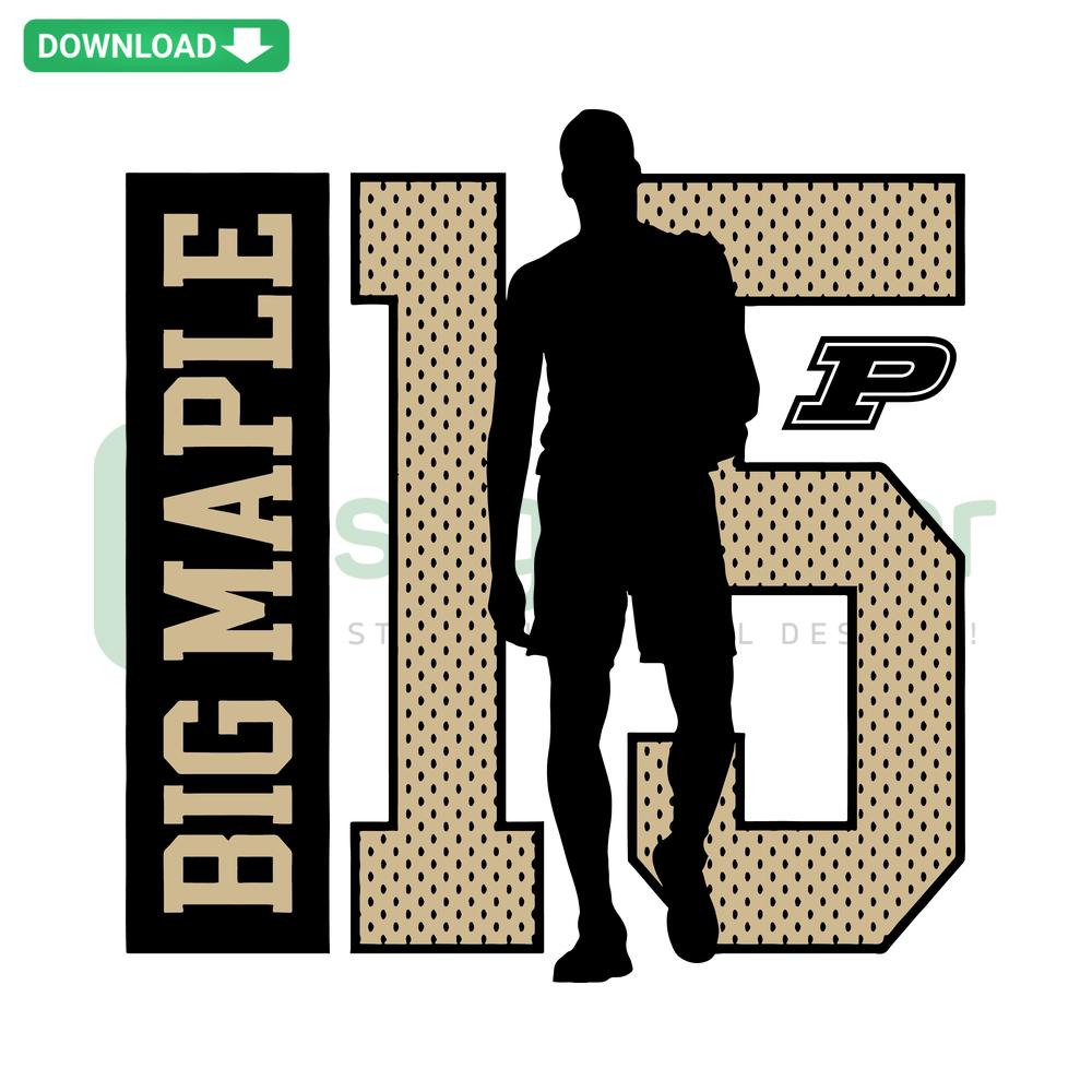 Big Maple #15 Purdue Boilermakers Basketball SVG, Cricut Ready; Sports Design, NCAA Fan Art, Printable Vector Graphic.