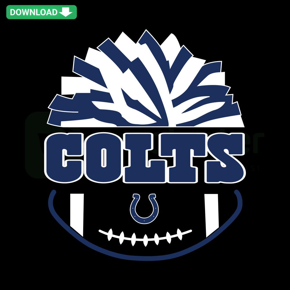 Indianapolis Colts NFL Football SVG, blue horseshoe logo on white background, high-resolution vector graphic file