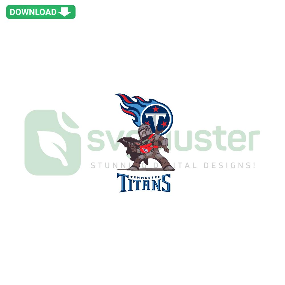 Baby Yoda Titans SVG: Cute Mandalorian-themed digital graphic, instant download, perfect for crafts, tumbler designs, or shirts.