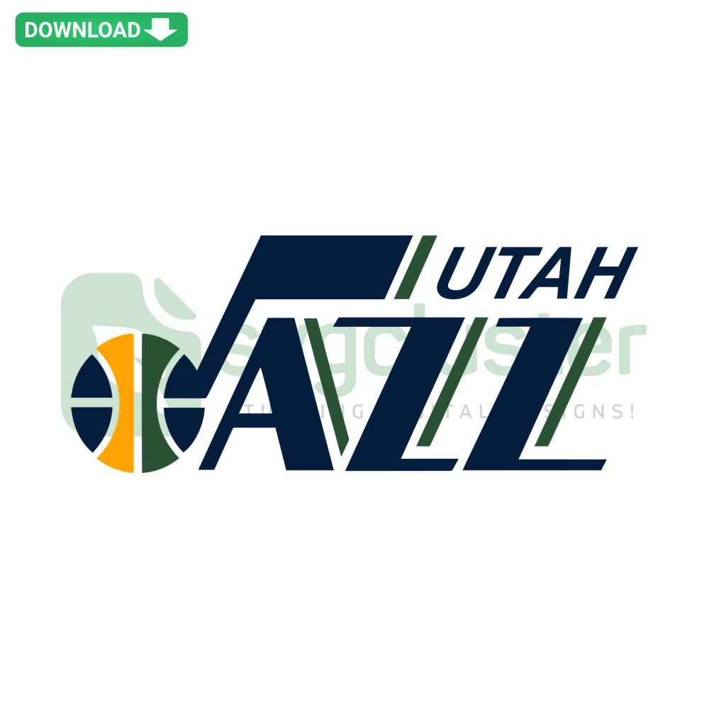 Utah Jazz Basketball Team SVG file featuring the iconic Utah Jazz Logo in bold colors, ideal for sport-themed SVG cut projects.