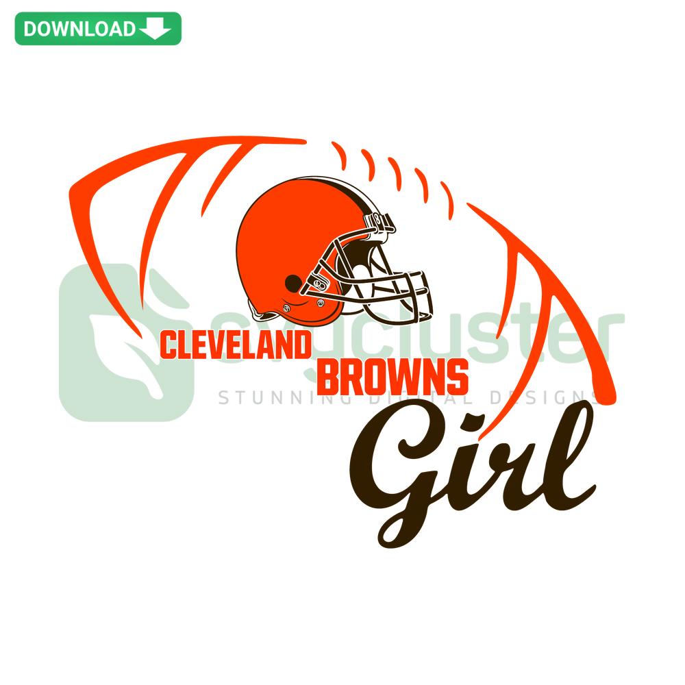 Cleveland Browns Girl SVG design featuring team colors and logo, perfect for T-shirts. Instant digital download file.