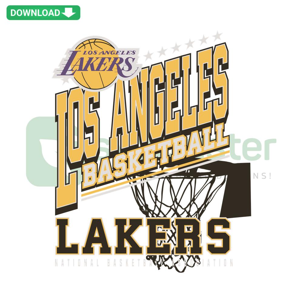 Los Angeles Lakers Retro Logo SVG Design Download, NBA Team Graphic with Vintage Basketball Theme, SVG for DIY Projects