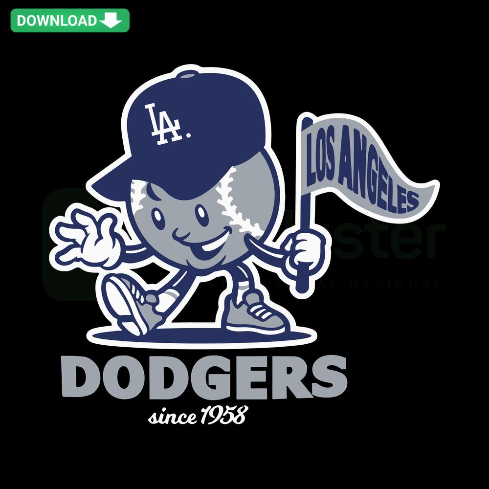 Los Angeles Dodgers Since 1958 Baseball SVG, Editable Cricut Template, Digital Download for Sports Craft Projects