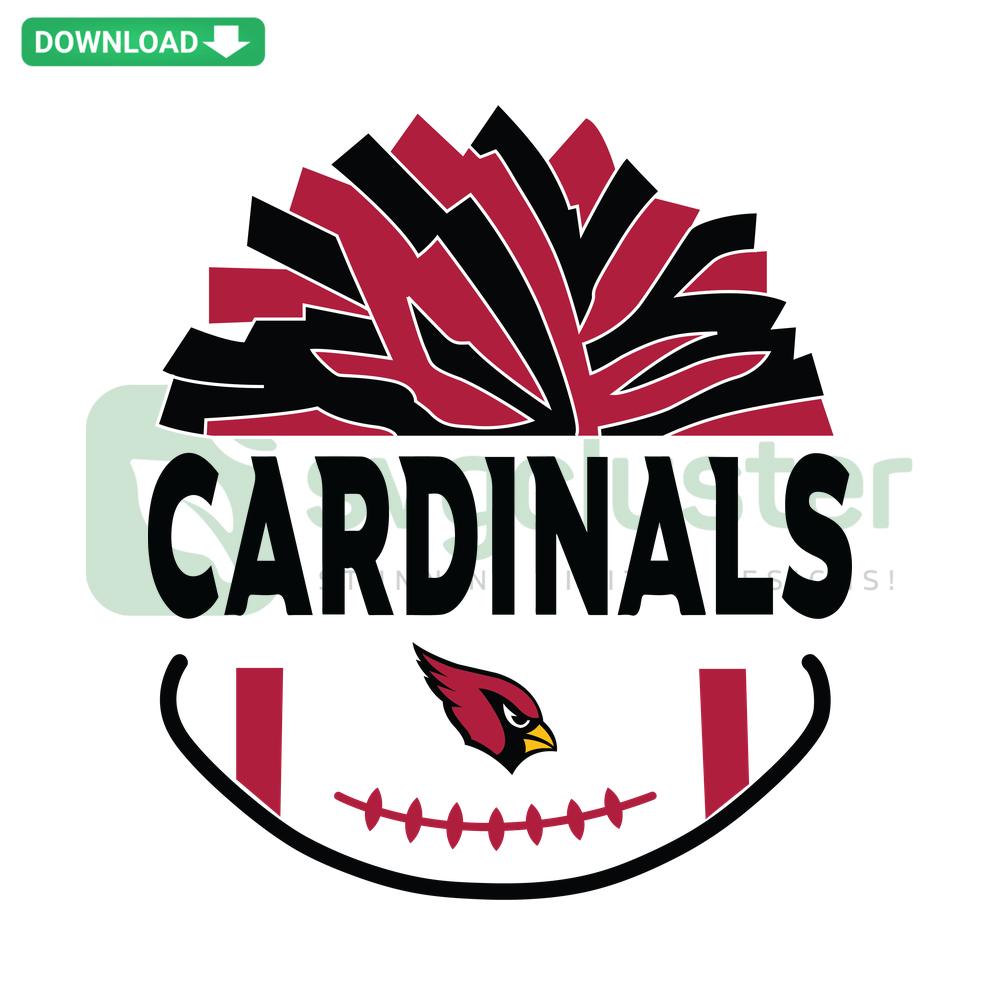 Arizona Cardinals Football Pom Poms SVG Design, Unique Team Spirit Clipart, Cheerleading Graphic, Custom Team Pompom Illustration