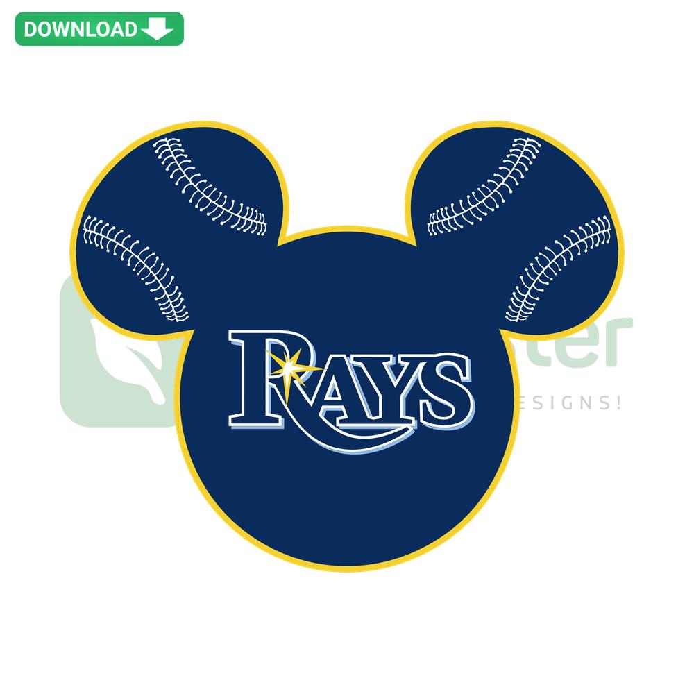 Tampa Bay Rays Baseball Mickey SVG Template; Disney-themed, ideal for sports card designs, MLB fan gifts, Cricut projects.