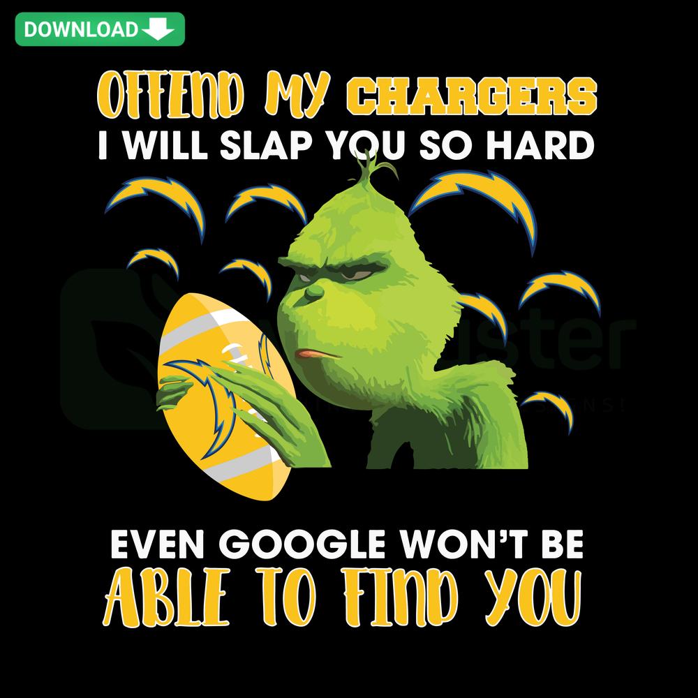 Offend My Chargers I Will Slap You So Hard humorous SVG design with bold text, perfect for custom DIY crafts and charger enthusiasts.