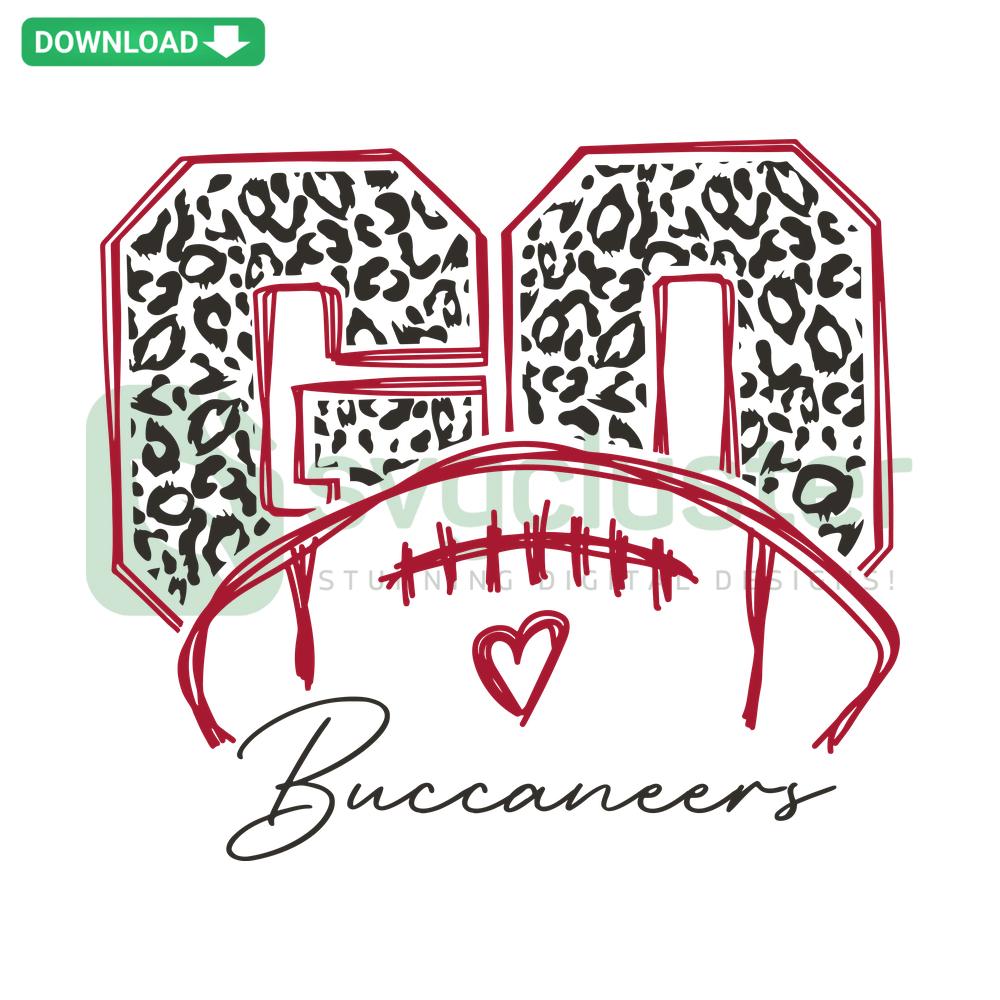 Buccaneers Football Leopard Pattern SVG, vector design with team colors and leopard spots for sports enthusiasts.