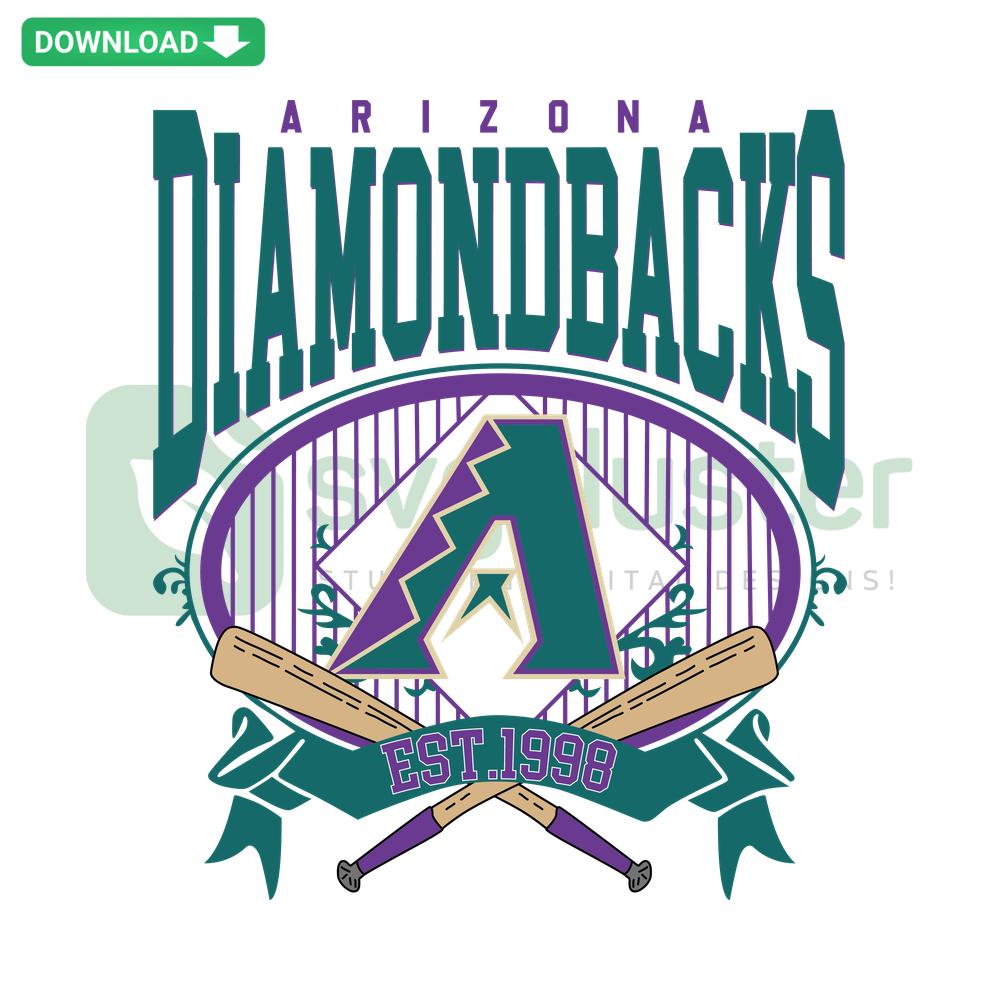Arizona Diamondbacks 1998 Baseball SVG, vector graphic featuring team logo and year established, perfect for sports design projects.