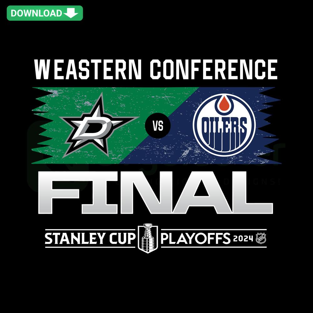 Dallas Stars vs Edmonton Oilers 2024 Playoffs SVG Design for Scrapbooking, Stanley Cup Hockey Clip Art