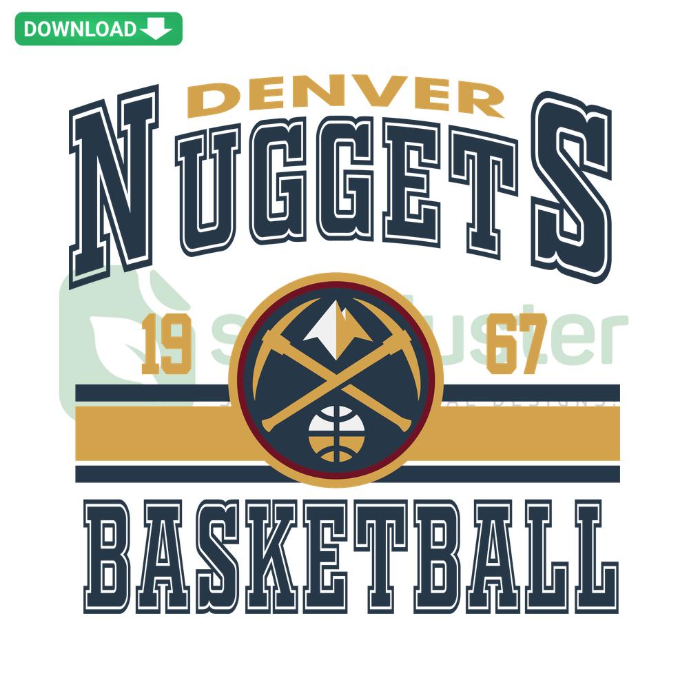 Retro Denver Nuggets Basketball Team Logo SVG, High-Quality NBA Design, Vintage 90s Style, Ideal for Crafts and Decor.