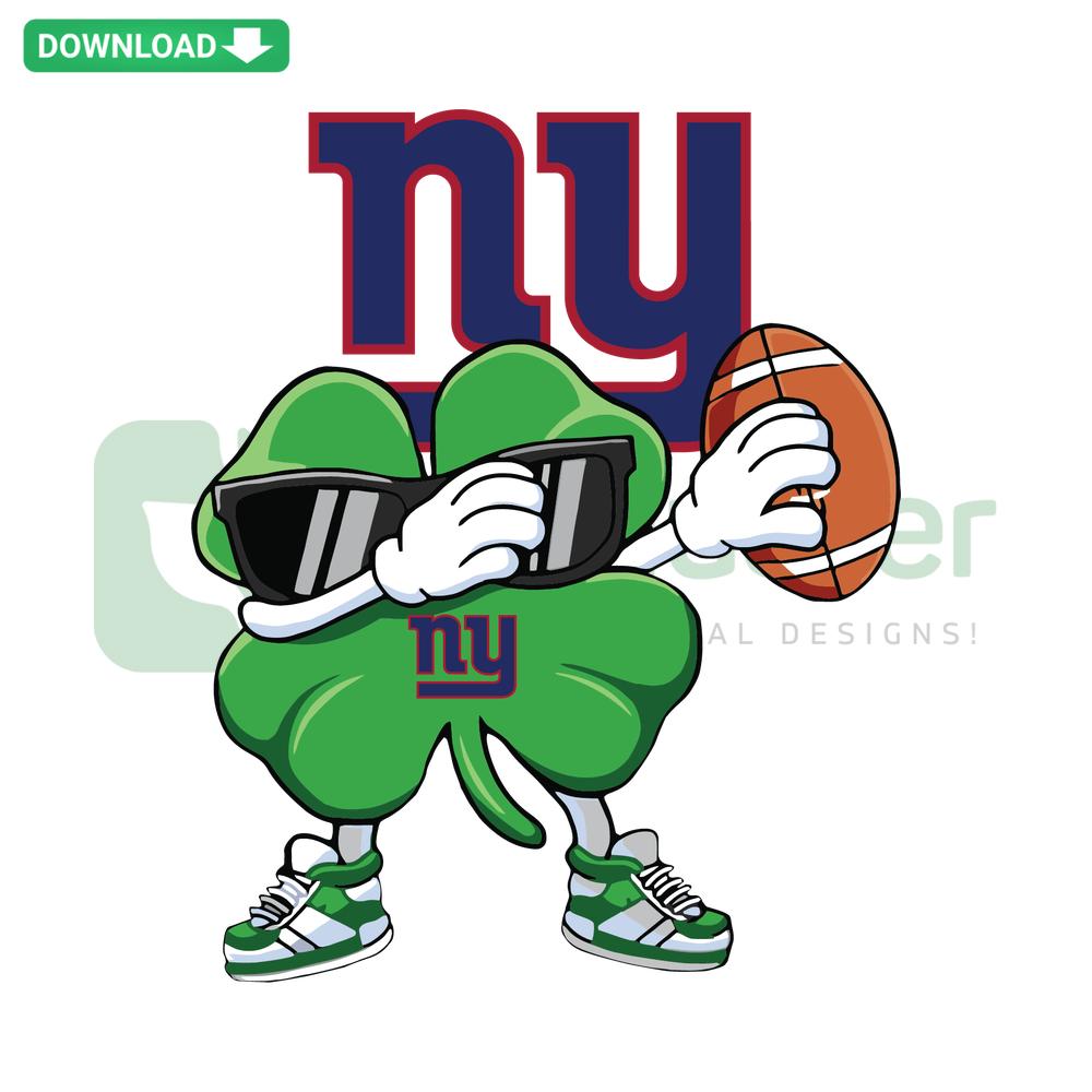 Dabbing Shamrock Football Graphic: New York Giants SVG, Vector Download – Perfect for St. Patrick's Day Sports Fans