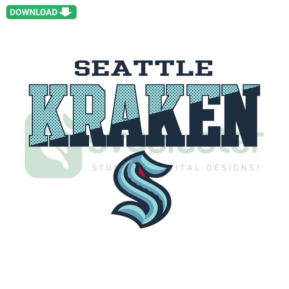 Vintage Seattle Kraken Hockey Team SVG Download: Retro Logo Design, Editable Digital Graphic for DIY Projects, Fan Merchandise