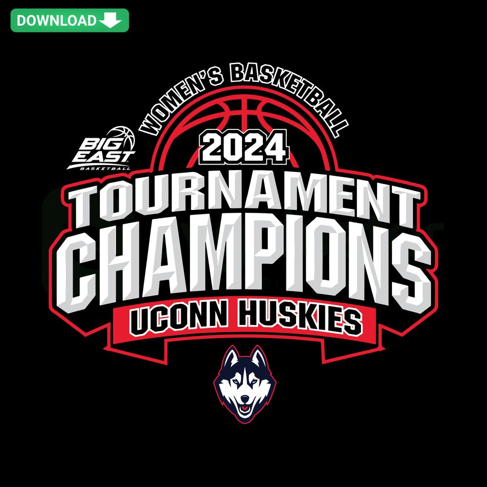 2024 UConn Women's Basketball Conference Champions SVG, featuring bold lettering and team logo, perfect for fan merchandise.