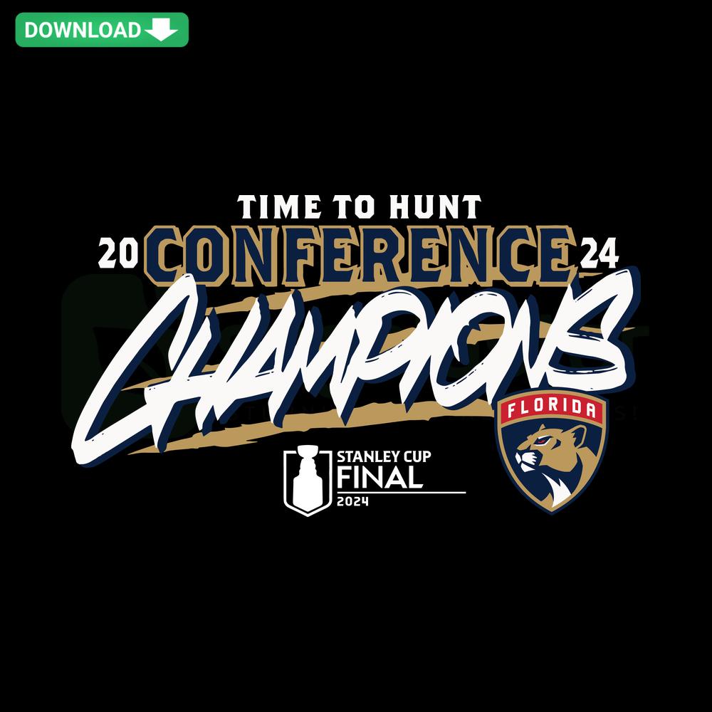 Time To Hunt Conference Florida Panthers SVG Design: Intricate vector elements for crafting, perfect for sports fans.