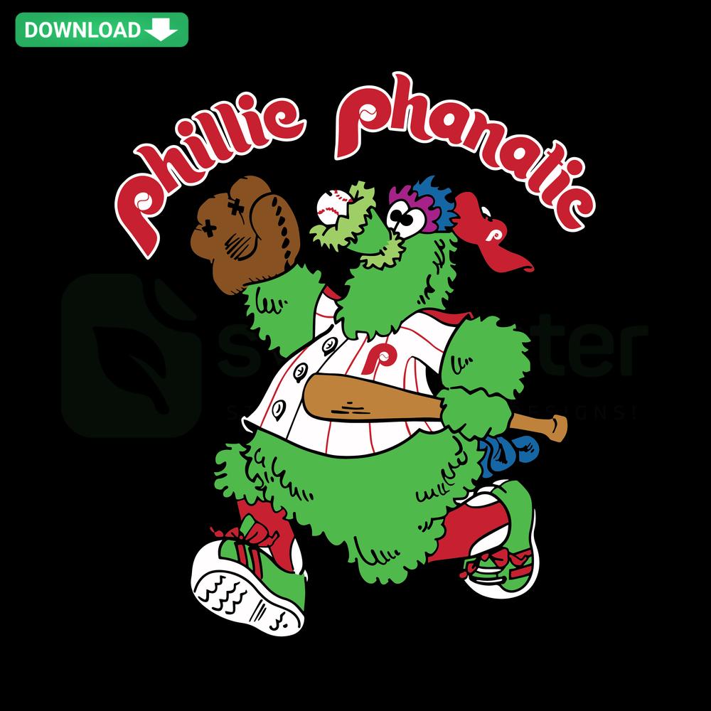 Phillie Phanatic Philadelphia Phillies SVG: Cartoon mascot running, premium SVG design for designers, perfect for sports-themed projects.