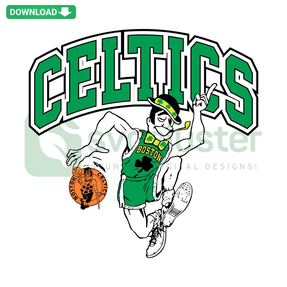 Celtics Lucky Leprechaun Dancing SVG, green cartoon, Irish mascot, perfect for St. Patrick's Day crafts. SVGCluster Digital Download.