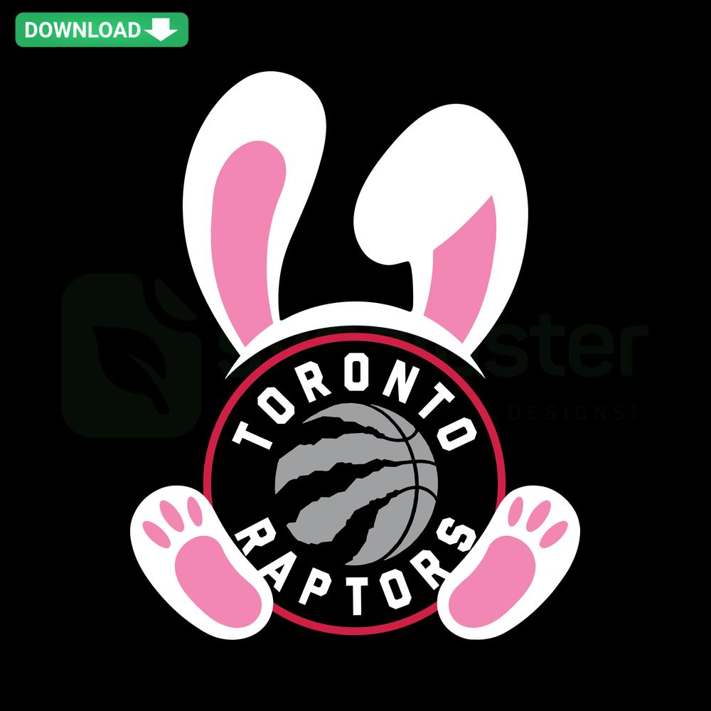 Toronto Raptors Easter Bunny SVG, Cricut Files: Cute bunny with Raptors logo, perfect for Easter-themed DIY crafts and designs.