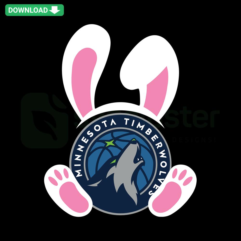 Minnesota Timberwolves Easter Bunny SVG, cute bunny with basketball elements. Perfect for scrapbooking, digital download.
