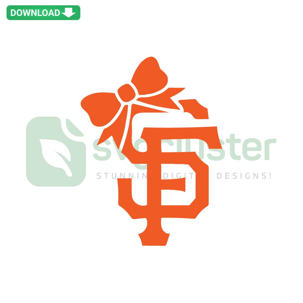 San Francisco Giants Logo Bow Tie SVG, Printable Design; orange and black team logo on a stylish bow tie pattern.