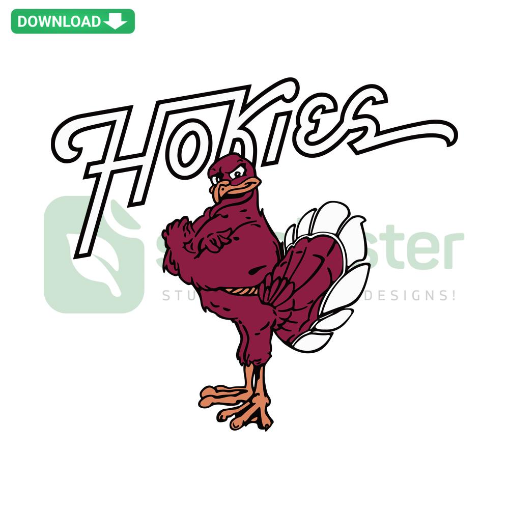 Hokie Bird Virginia Tech Basketball SVG, NCAA SVG Digital Download, Crafting Design with bold team colors and logo elements.
